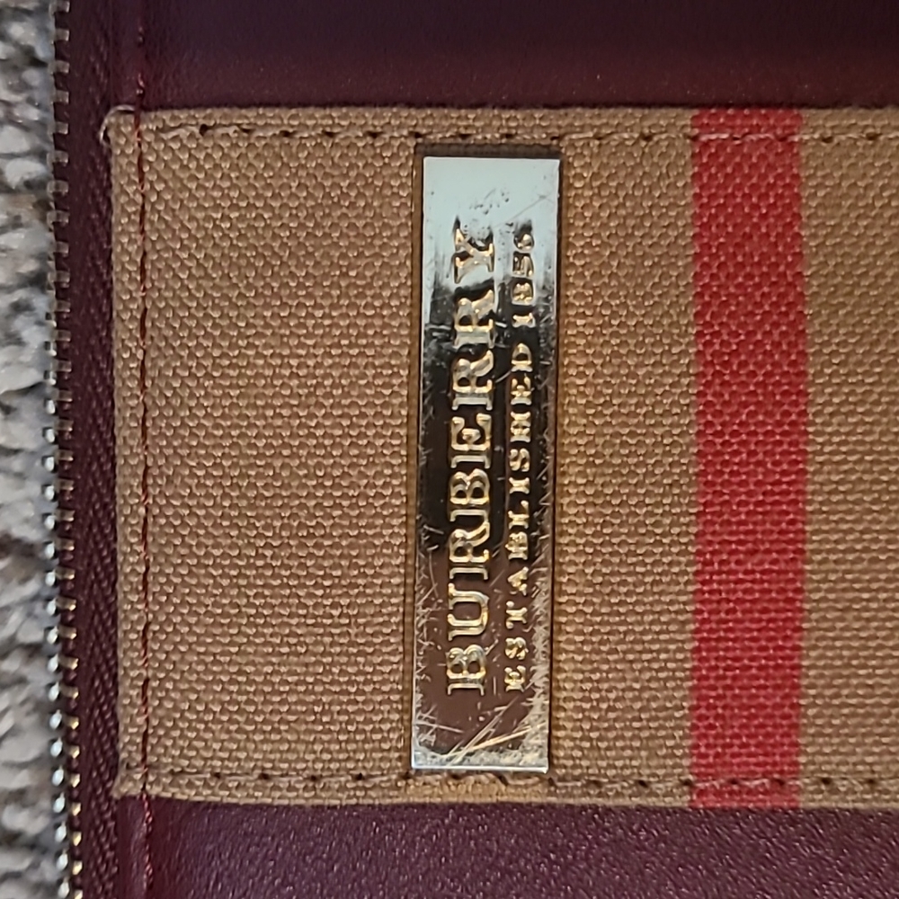 Burberry Burgundy and Beige Wallet - Picture 3 of 8